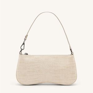 GUC JW Pei Cream Croc-Embossed Shoulder Bag